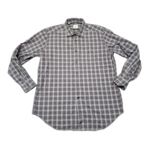 David Donahue Men's Brown Plaid Shirt Size XL